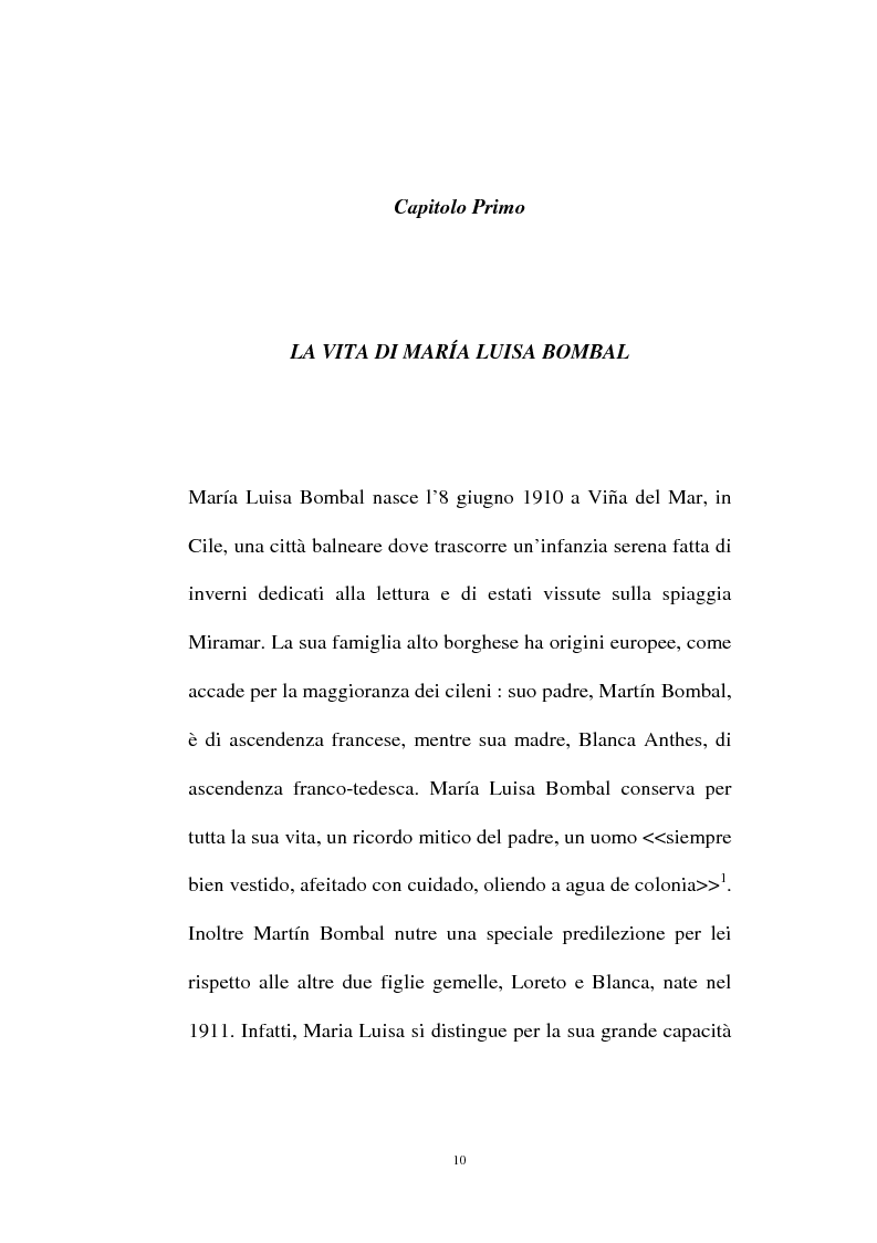 Anteprima della tesi: La personalità e l'opera di Maria Luisa Bombal, Pagina 10