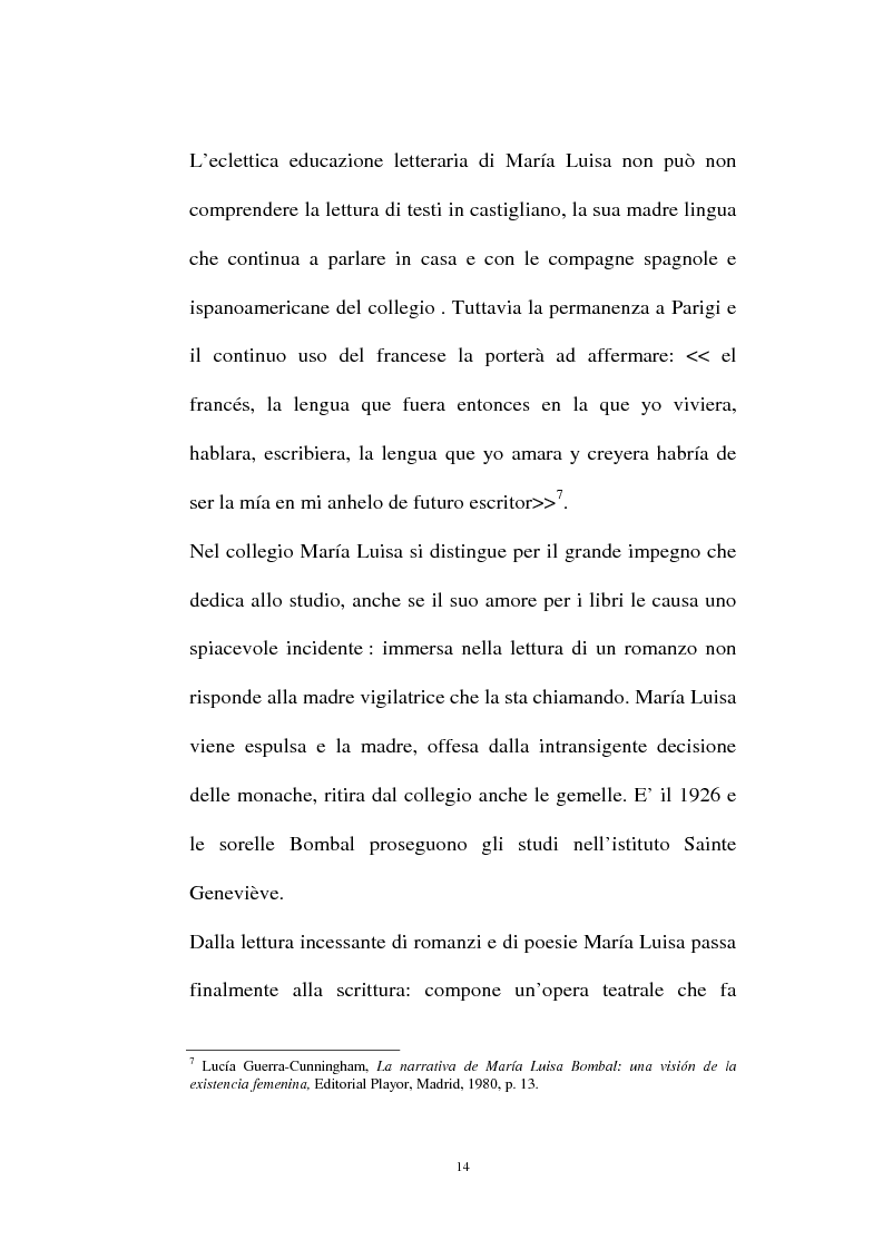 Anteprima della tesi: La personalità e l'opera di Maria Luisa Bombal, Pagina 14