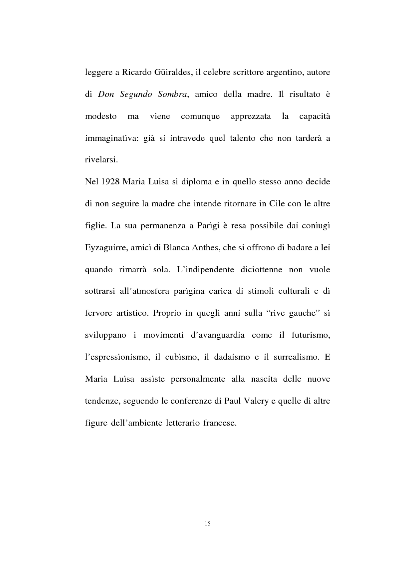 Anteprima della tesi: La personalità e l'opera di Maria Luisa Bombal, Pagina 15