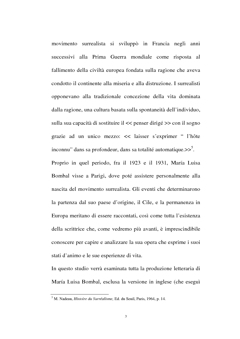 Anteprima della tesi: La personalità e l'opera di Maria Luisa Bombal, Pagina 3