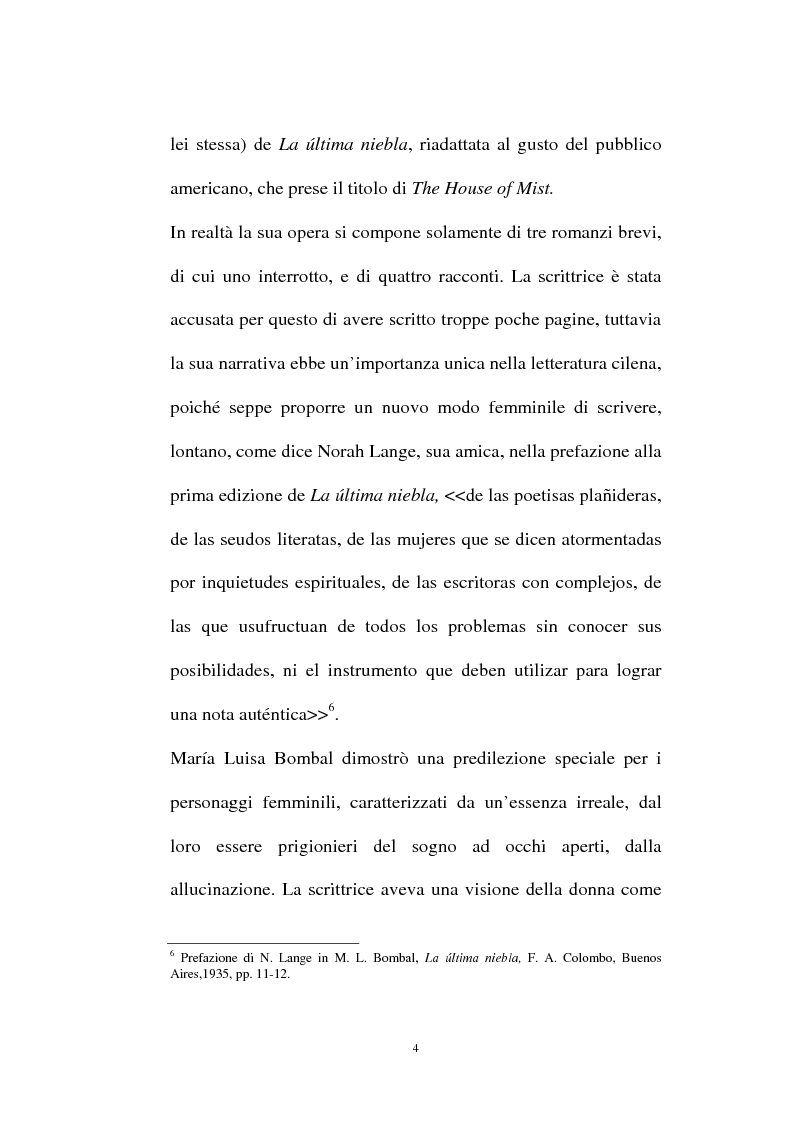Anteprima della tesi: La personalità e l'opera di Maria Luisa Bombal, Pagina 4