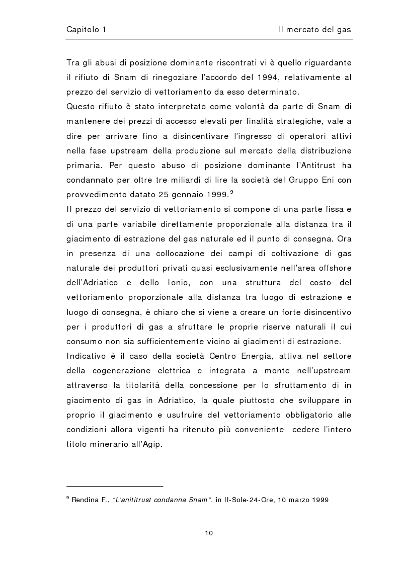Anteprima della tesi: Liberalizzazione del mercato del gas, Pagina 14