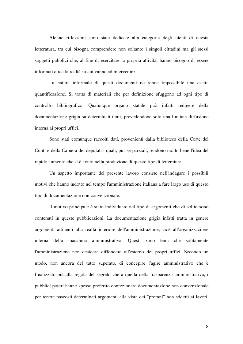 Anteprima della tesi: La letteratura ''grigia'' di fonte amministrativa, Pagina 5