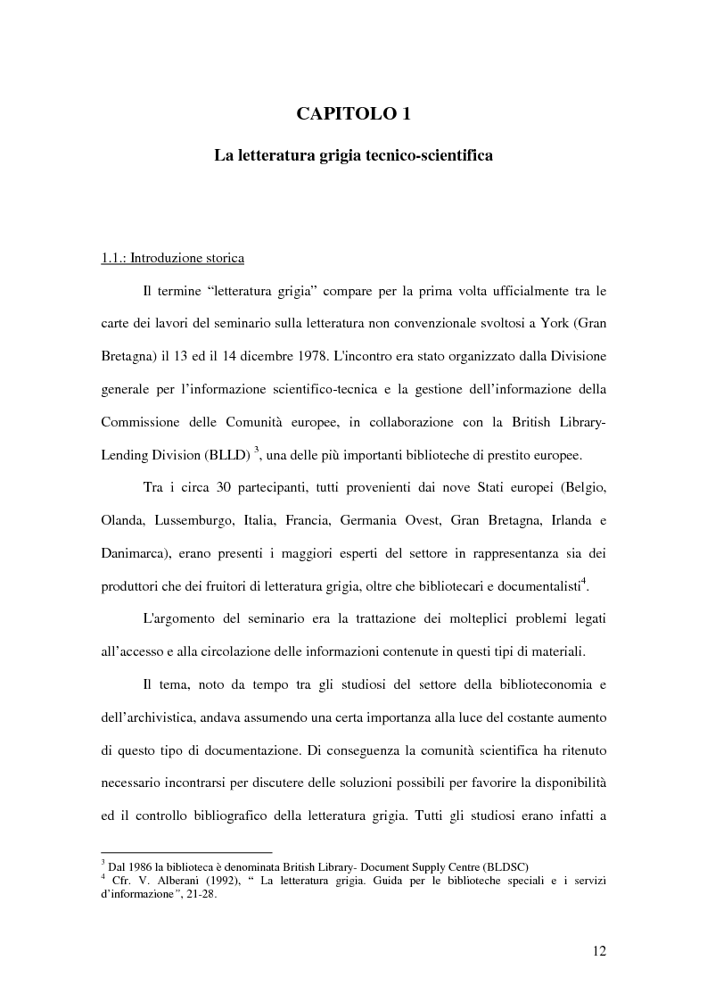 Anteprima della tesi: La letteratura ''grigia'' di fonte amministrativa, Pagina 9