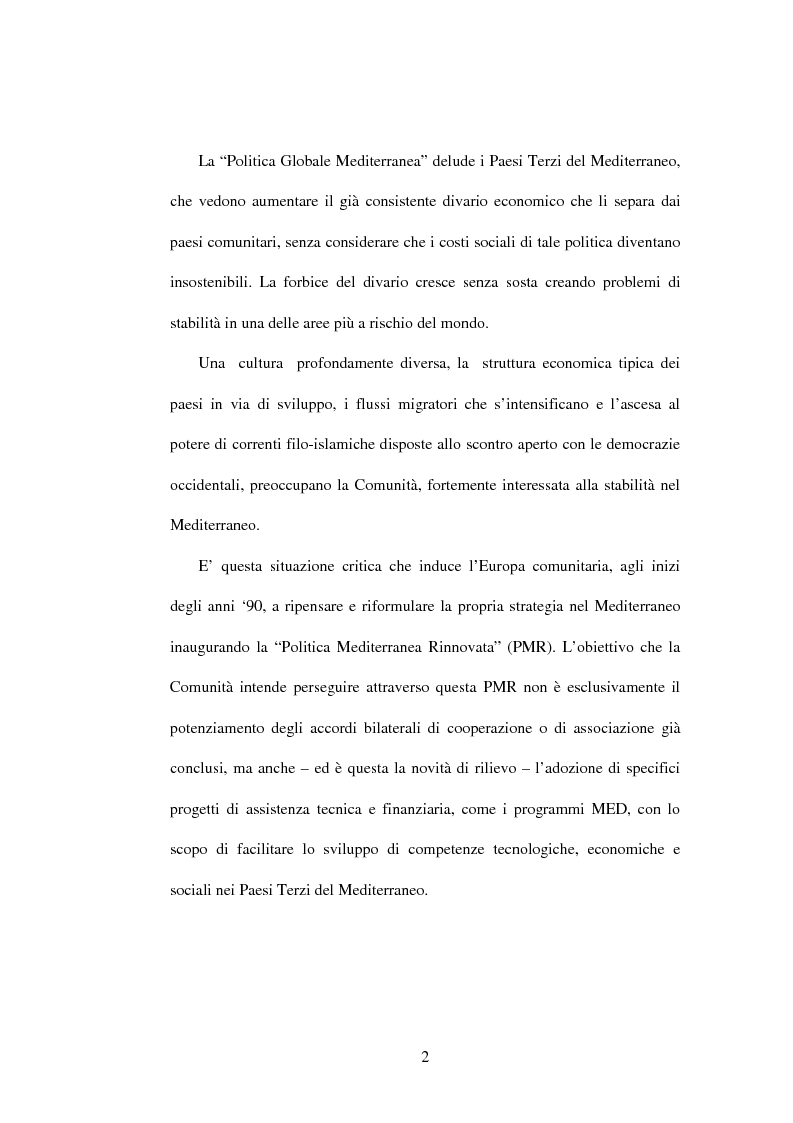 Anteprima della tesi: La politica di partenariato dell'Unione Europea con i Paesi del Maghreb (Algeria, Marocco e Tunisia), Pagina 2