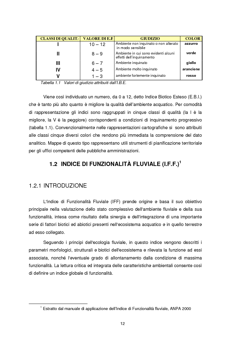 Anteprima della tesi: Applicazione dell'Indice di Funzionalità Fluviale nel fiume Fella e nel torrente Bartolo (Friuli Venezia Giulia), Pagina 11