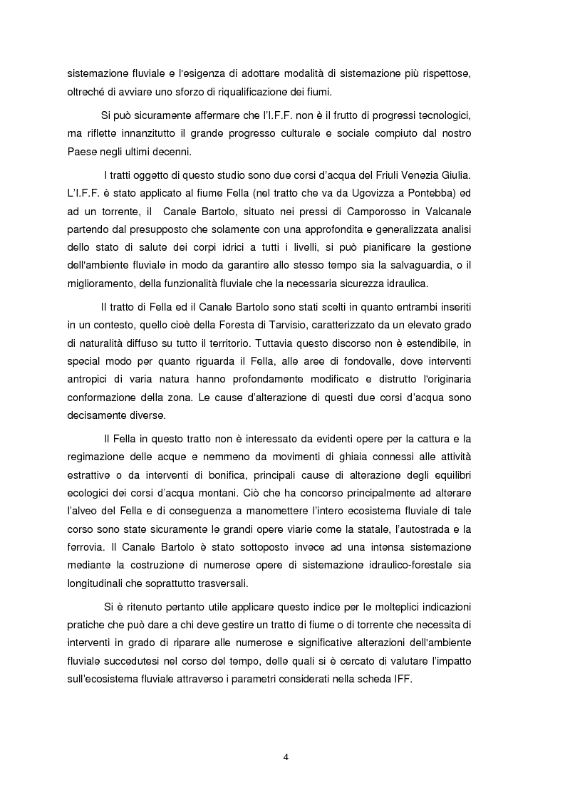 Anteprima della tesi: Applicazione dell'Indice di Funzionalità Fluviale nel fiume Fella e nel torrente Bartolo (Friuli Venezia Giulia), Pagina 3