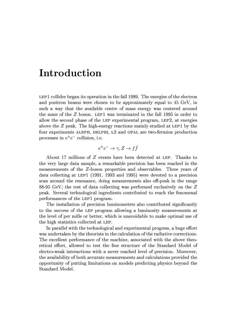 Anteprima della tesi: Electro-weak physics with forward dynamics at LEP, Pagina 2