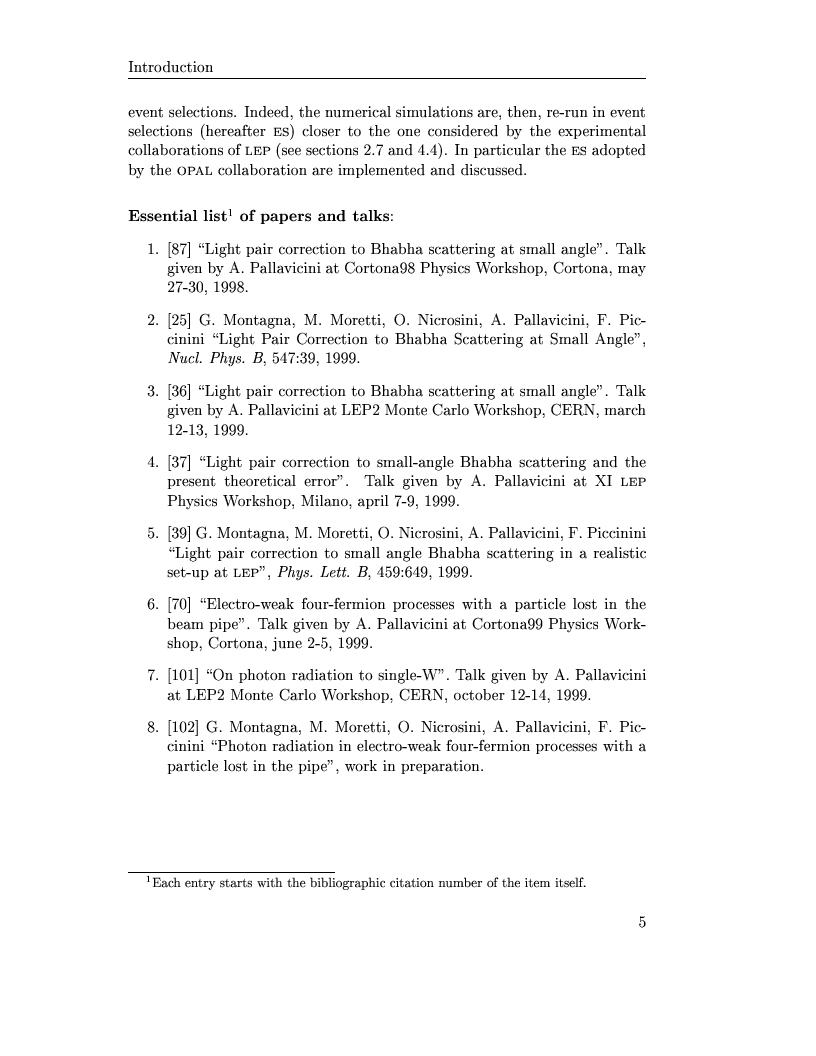 Anteprima della tesi: Electro-weak physics with forward dynamics at LEP, Pagina 6