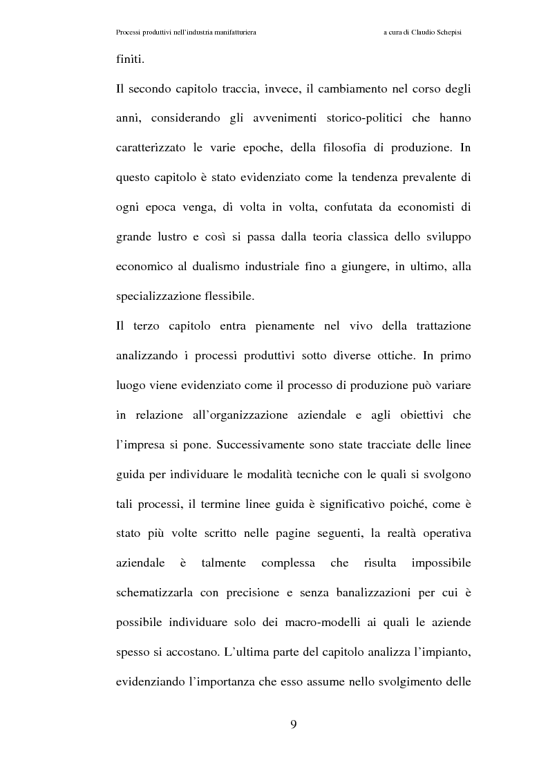 Anteprima della tesi: Processi produttivi nell'industria manifatturiera. Caso aziendale sistemi frenanti Bosch S.p.a., Pagina 2