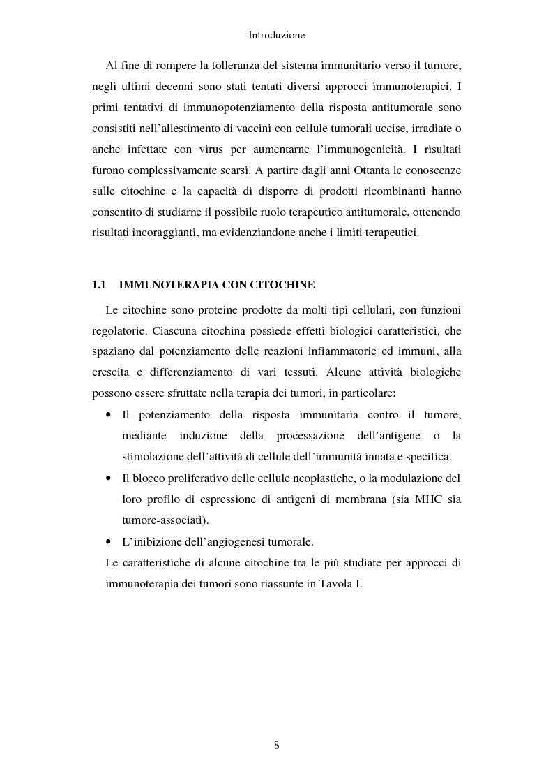 Anteprima della tesi: Produzione di vaccini per la terapia genica mediante trasduzione di Interleuchina 18 in cellule di carcinoma mammario murino, Pagina 5