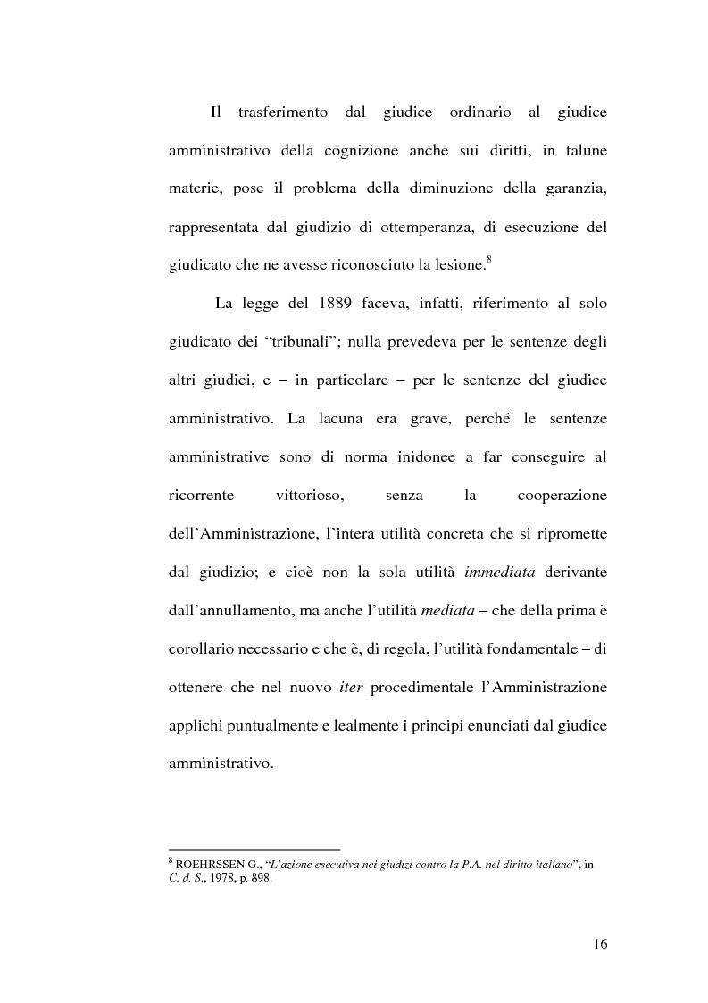 Anteprima della tesi: L'ottemperanza alle decisioni del giudice amministrativo dopo la legge n. 205 del 2000, Pagina 13