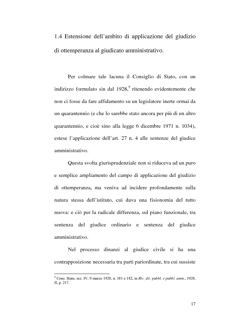 Anteprima della tesi: L'ottemperanza alle decisioni del giudice amministrativo dopo la legge n. 205 del 2000, Pagina 14