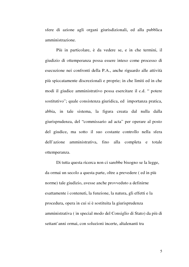 Anteprima della tesi: L'ottemperanza alle decisioni del giudice amministrativo dopo la legge n. 205 del 2000, Pagina 2