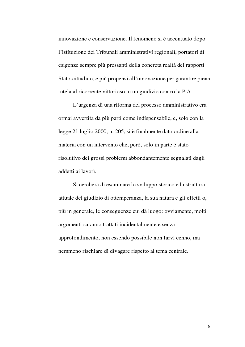 Anteprima della tesi: L'ottemperanza alle decisioni del giudice amministrativo dopo la legge n. 205 del 2000, Pagina 3