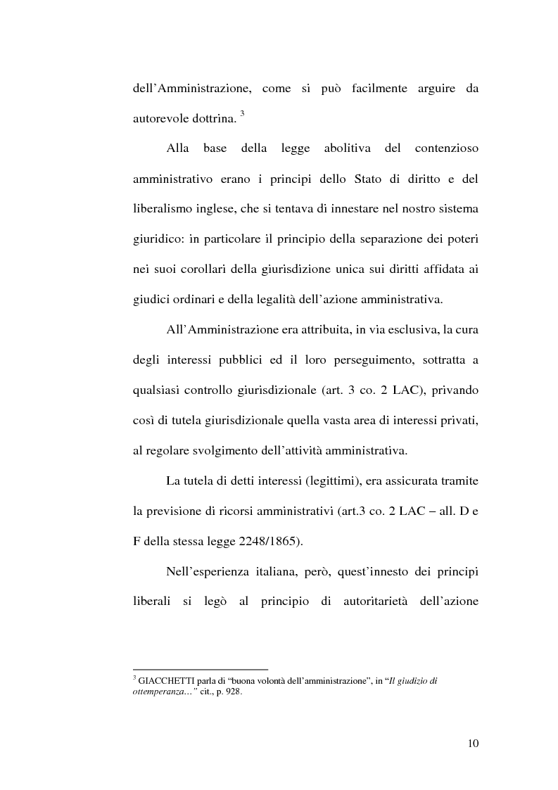 Anteprima della tesi: L'ottemperanza alle decisioni del giudice amministrativo dopo la legge n. 205 del 2000, Pagina 7