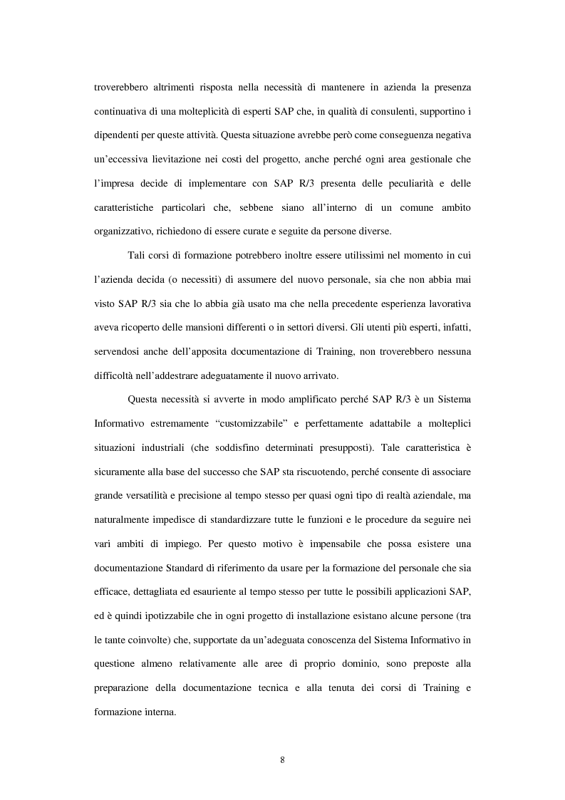 Anteprima della tesi: L'utilizzo del sistema informativo Sap R/3 per la programmazione e il controllo della produzione industriale: training e formazione del personale, Pagina 2