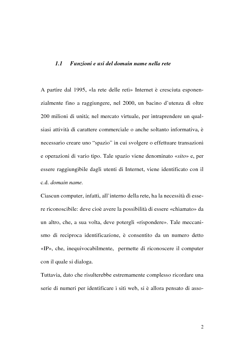 Anteprima della tesi: La tutela del nome di dominio, Pagina 5