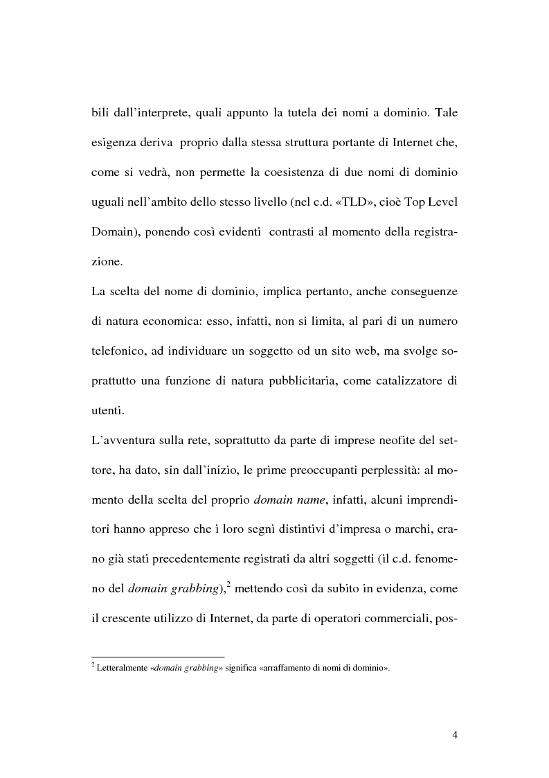 Anteprima della tesi: La tutela del nome di dominio, Pagina 7