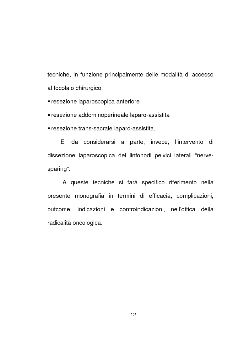 Anteprima della tesi: La chirurgia laparoscopica del cancro del retto, Pagina 10