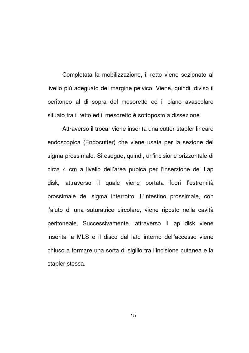 Anteprima della tesi: La chirurgia laparoscopica del cancro del retto, Pagina 13