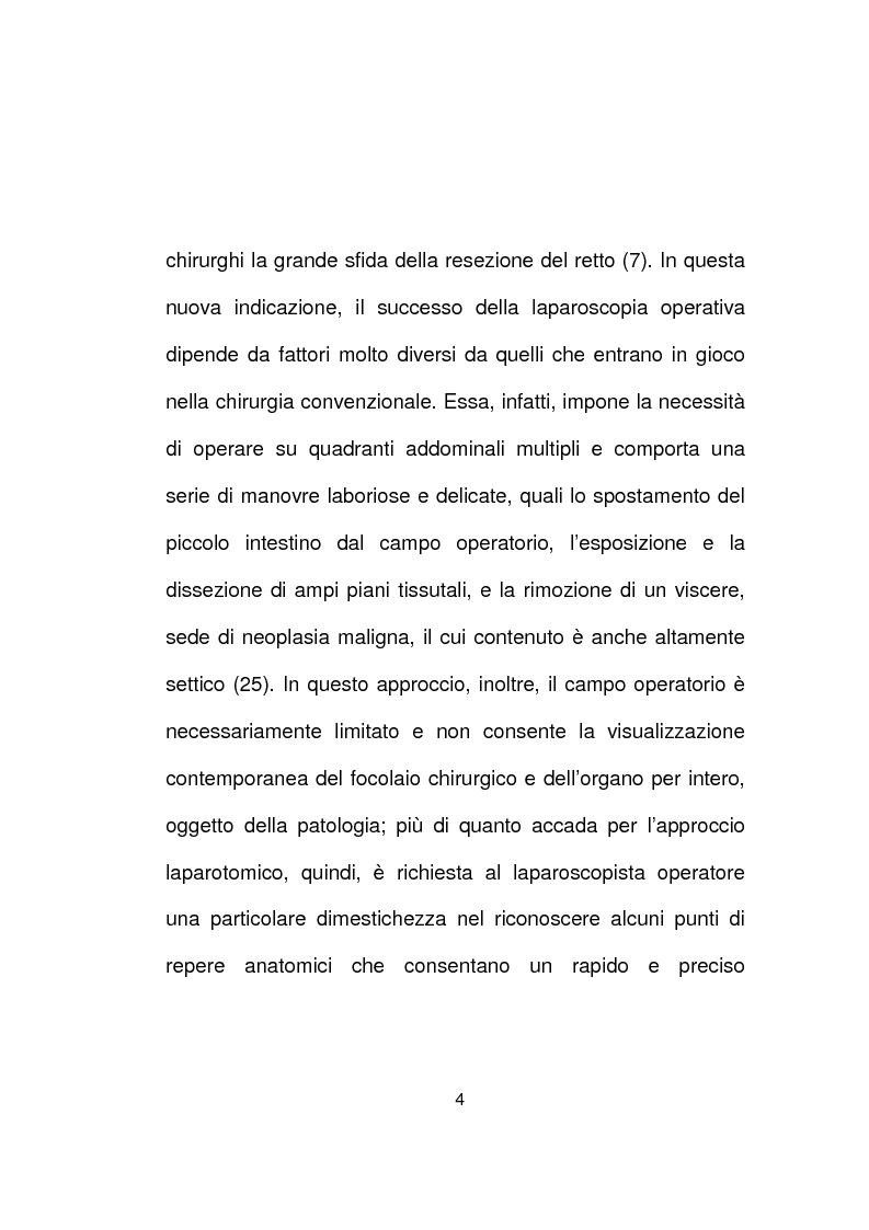 Anteprima della tesi: La chirurgia laparoscopica del cancro del retto, Pagina 2