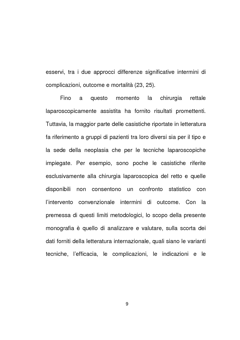 Anteprima della tesi: La chirurgia laparoscopica del cancro del retto, Pagina 7