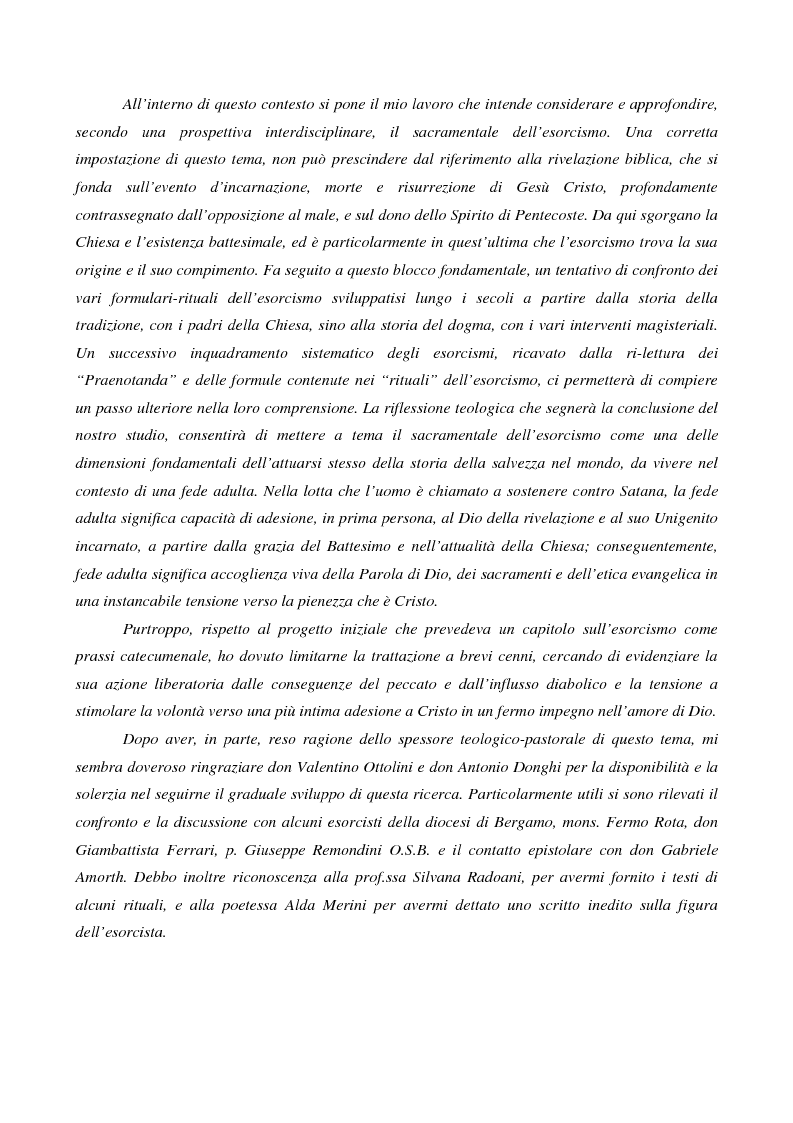 Anteprima della tesi: L'esorcismo. Confronto storico e interpretazione teologica dei rituali esorcistici per ossessi, Pagina 2