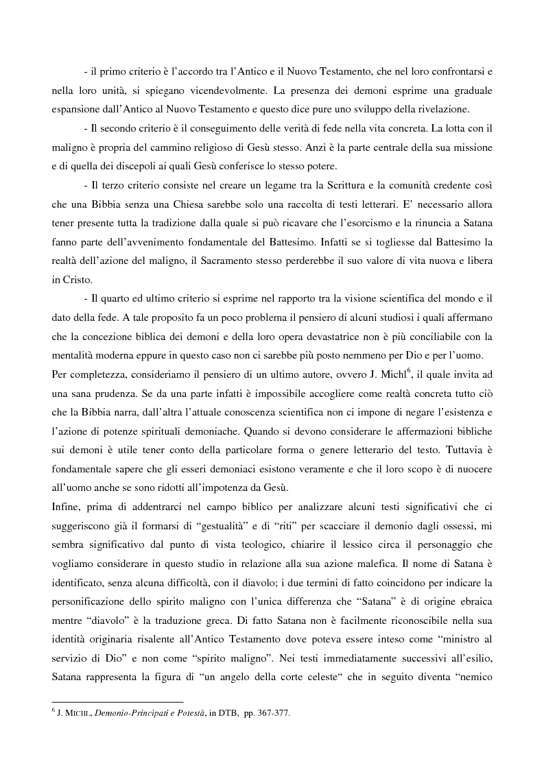 Anteprima della tesi: L'esorcismo. Confronto storico e interpretazione teologica dei rituali esorcistici per ossessi, Pagina 6