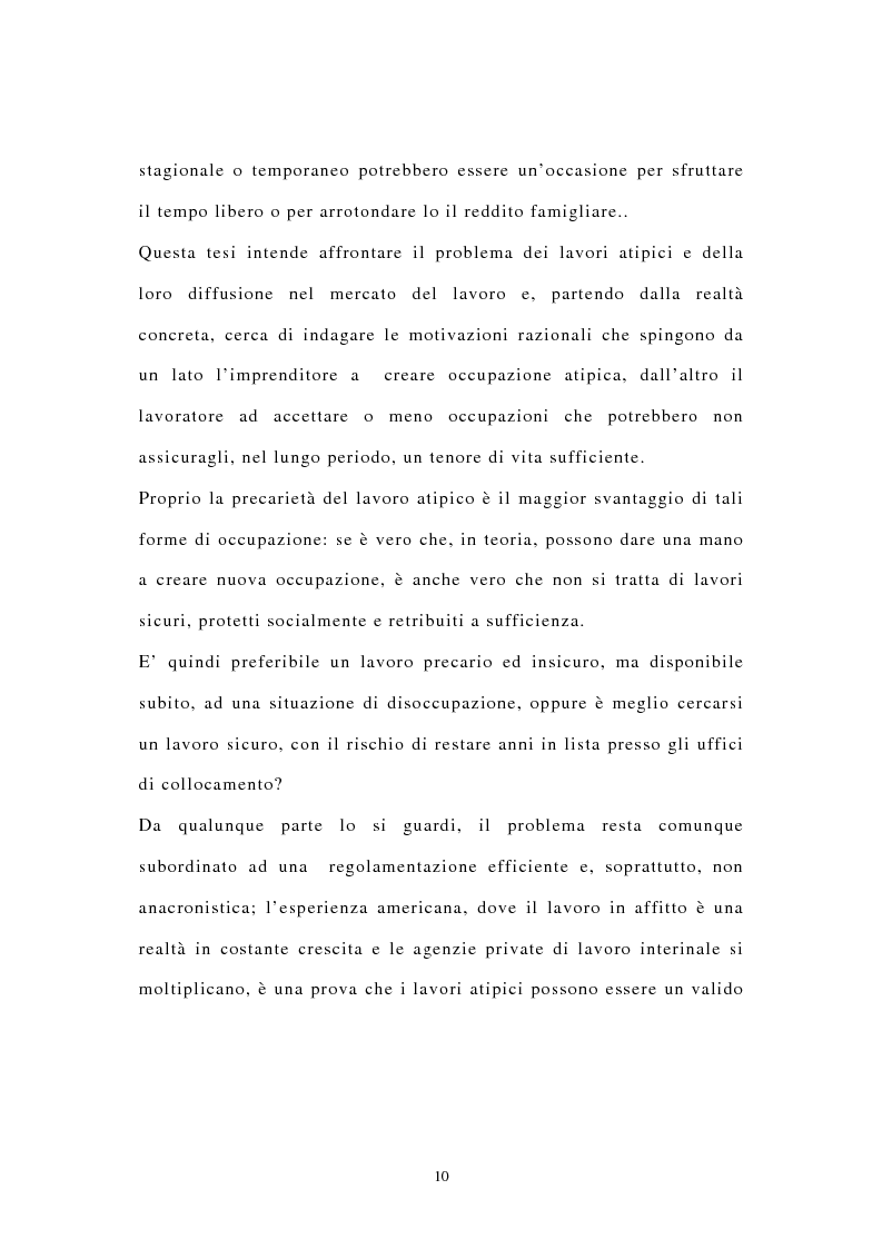 Anteprima della tesi: I contratti di lavoro atipici: conseguenze sulla domanda di lavoro, Pagina 3