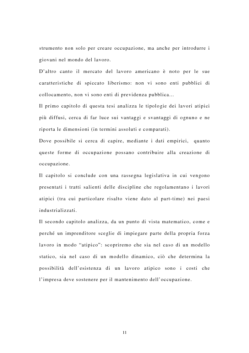 Anteprima della tesi: I contratti di lavoro atipici: conseguenze sulla domanda di lavoro, Pagina 4