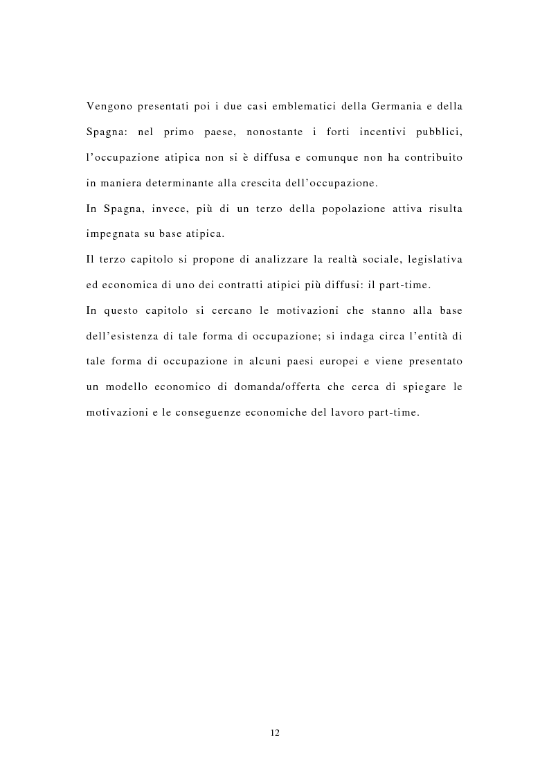 Anteprima della tesi: I contratti di lavoro atipici: conseguenze sulla domanda di lavoro, Pagina 5