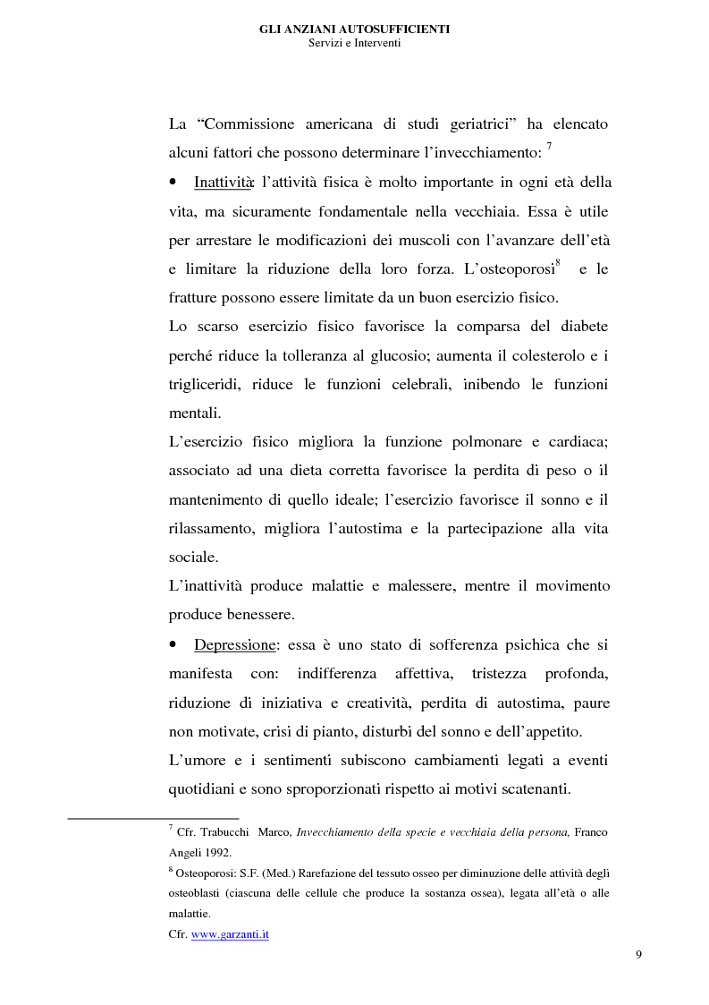 Anteprima della tesi: Gli anziani autosufficienti: servizi e interventi, Pagina 5