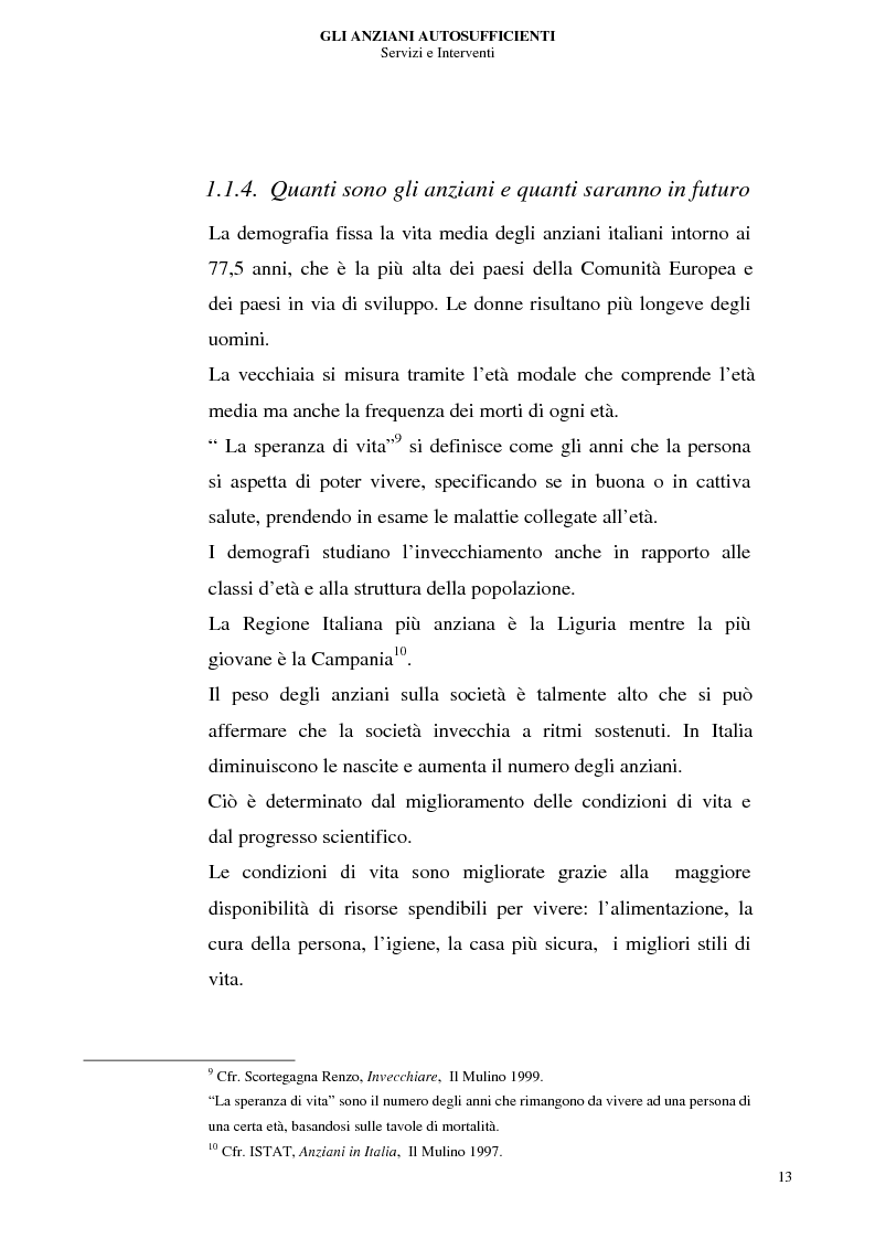 Anteprima della tesi: Gli anziani autosufficienti: servizi e interventi, Pagina 9