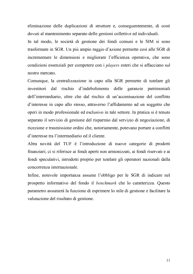Anteprima della tesi: L'organizzazione e la gestione delle società di gestione del risparmio, Pagina 11