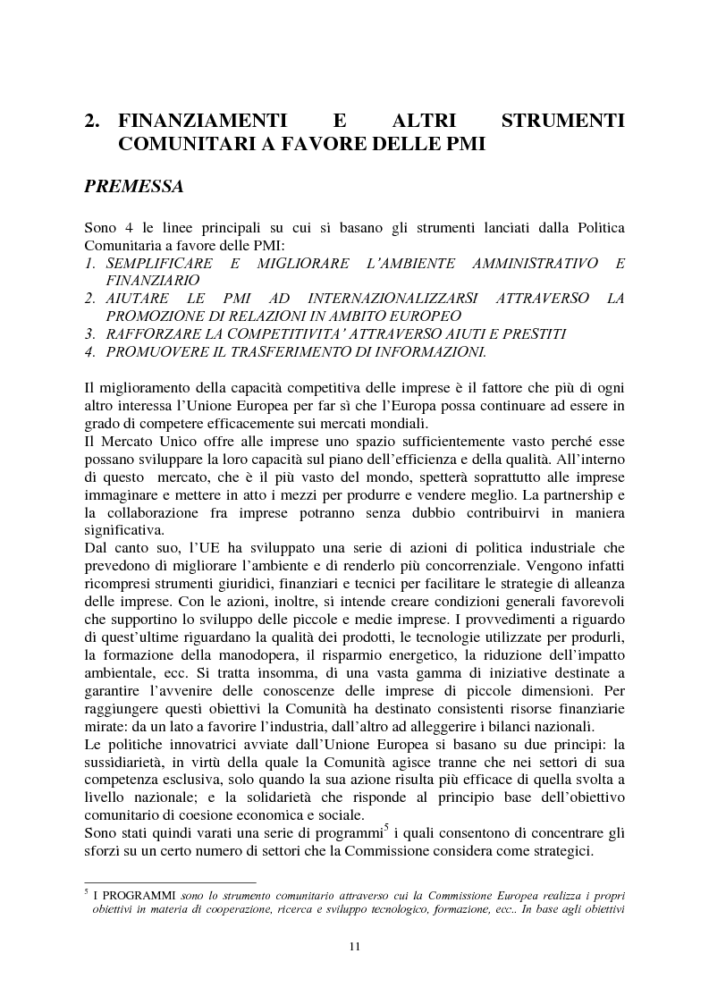 Anteprima della tesi: Le agevolazioni comunitarie alle piccole e medie imprese. Analisi dei risultati dell'applicazione della legge 488/92 in Italia e nel Veneto, Pagina 11