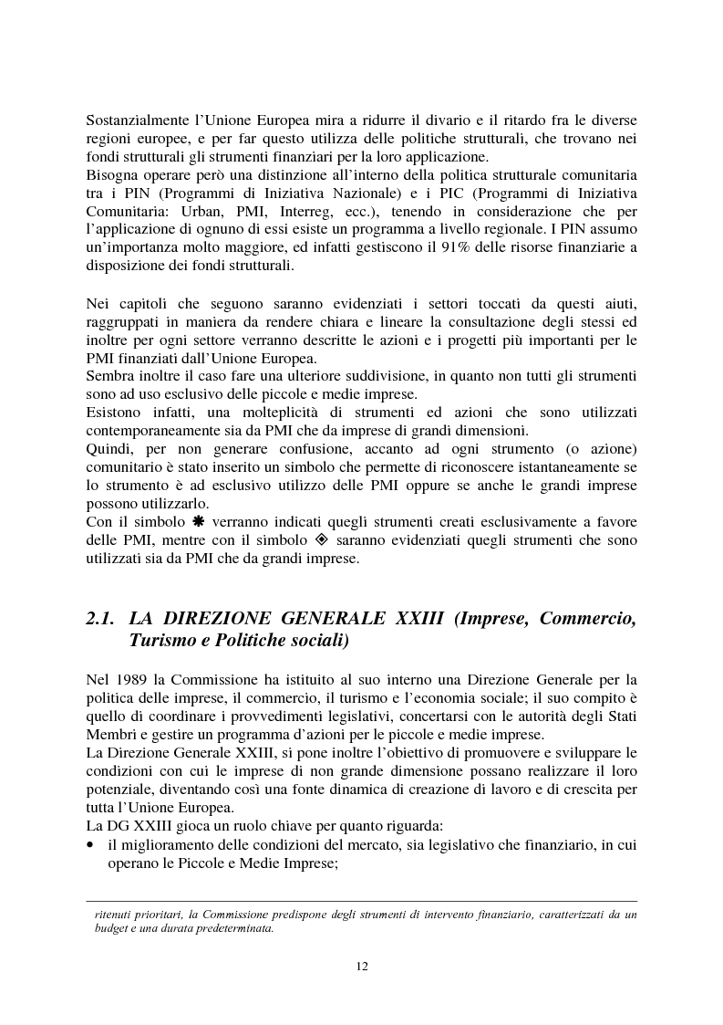 Anteprima della tesi: Le agevolazioni comunitarie alle piccole e medie imprese. Analisi dei risultati dell'applicazione della legge 488/92 in Italia e nel Veneto, Pagina 12