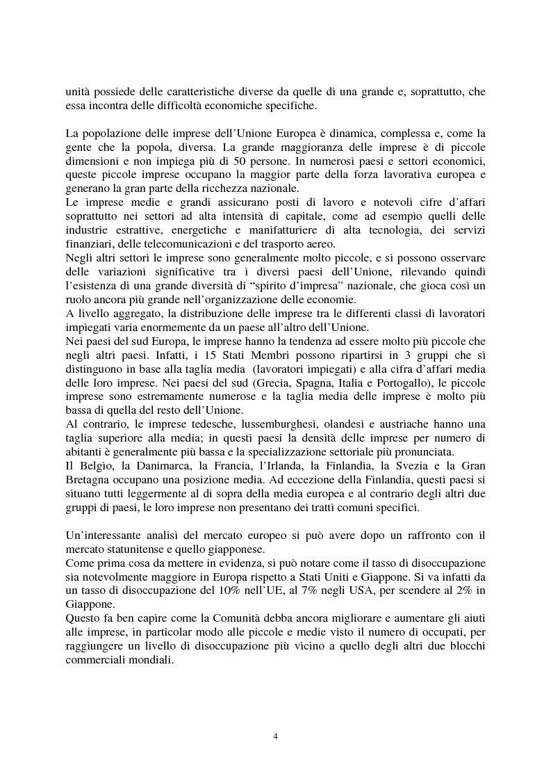 Anteprima della tesi: Le agevolazioni comunitarie alle piccole e medie imprese. Analisi dei risultati dell'applicazione della legge 488/92 in Italia e nel Veneto, Pagina 4
