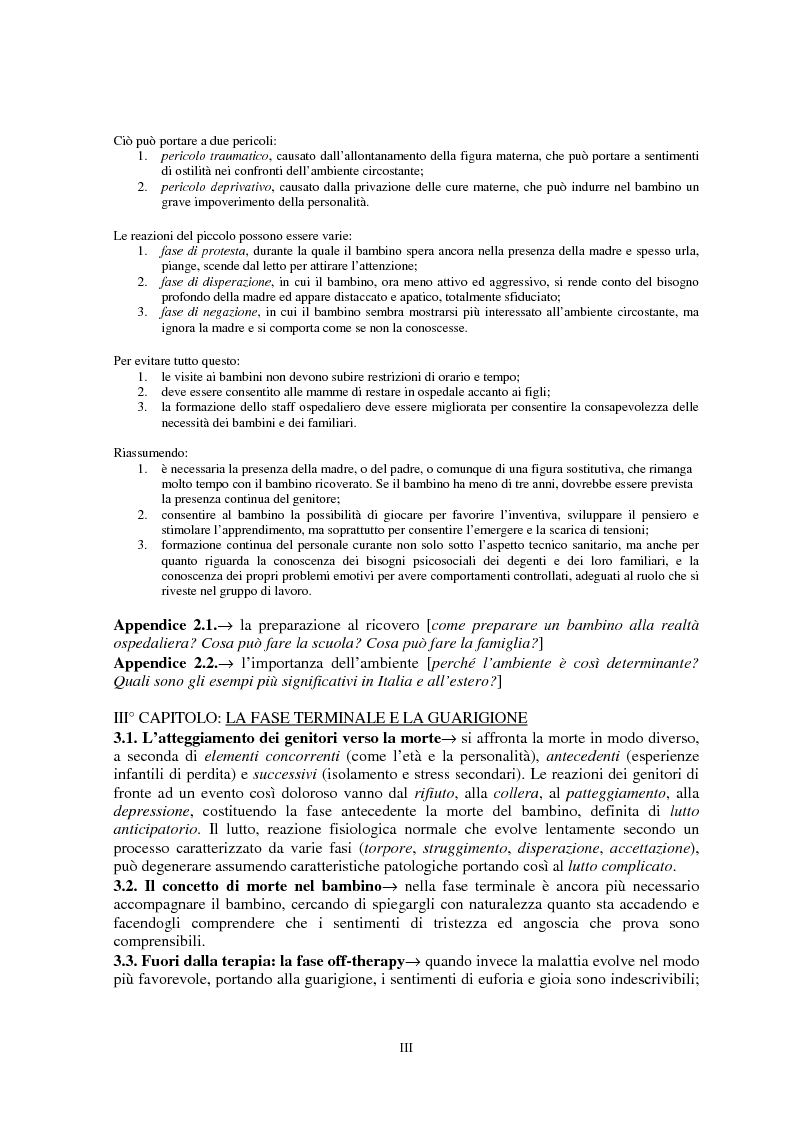 Anteprima della tesi: I problemi dei genitori di bambini oncologici di fronte alla malattia: ricerche e prospettive, Pagina 3