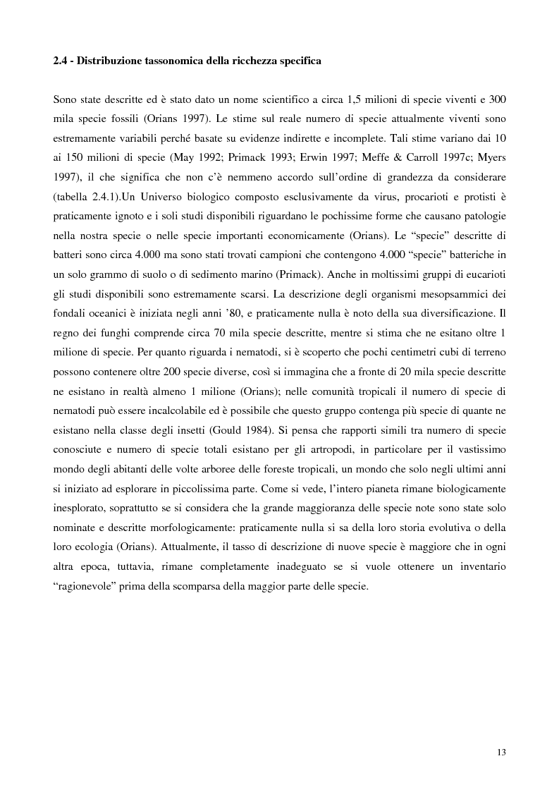 Anteprima della tesi: Biodiversità e biogeografia dei molluschi marini italiani: modelli di analisi a fini conservazionistici, Pagina 8