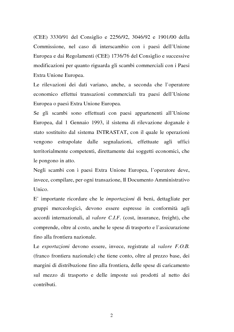 Anteprima della tesi: I flussi del traffico estero della Toscana e della Provincia di Pisa nel quadro nazionale durante gli anni Novanta: in riferimento ad alcuni parametri dei paesi acquirenti, Pagina 2