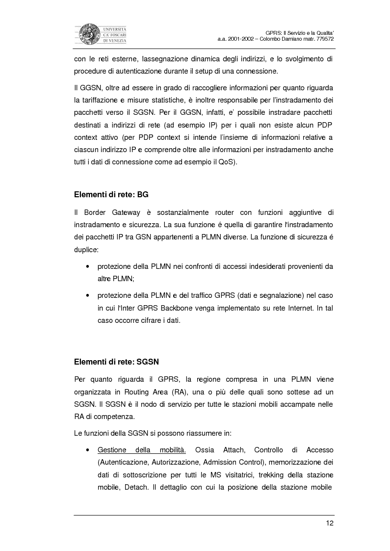 Anteprima della tesi: Gprs: il servizio e la qualità, Pagina 10