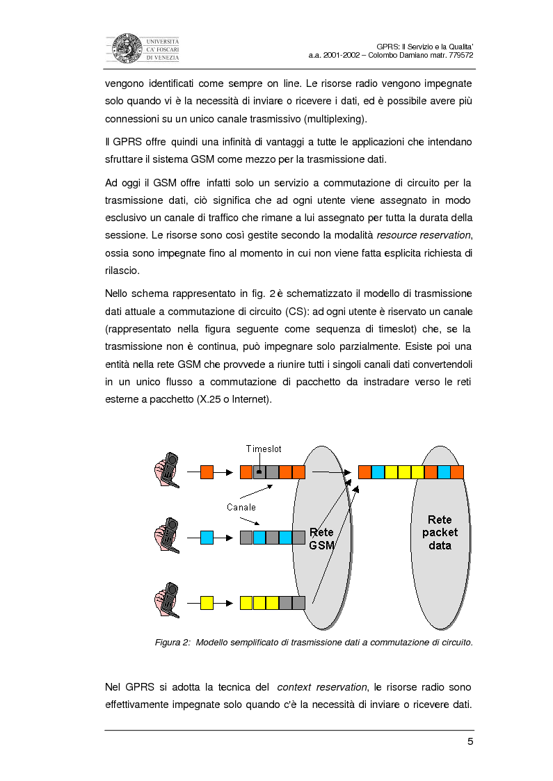 Anteprima della tesi: Gprs: il servizio e la qualità, Pagina 3
