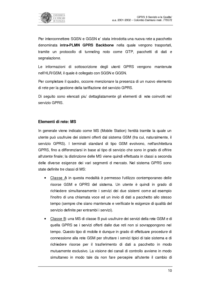 Anteprima della tesi: Gprs: il servizio e la qualità, Pagina 8
