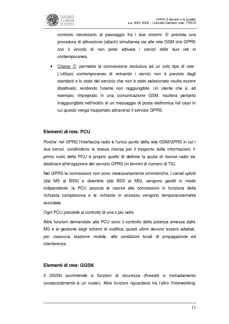 Anteprima della tesi: Gprs: il servizio e la qualità, Pagina 9