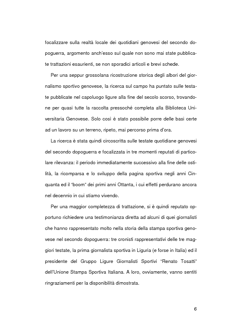 Anteprima della tesi: Il giornalismo sportivo a Genova, Pagina 3