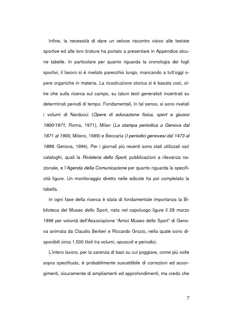 Anteprima della tesi: Il giornalismo sportivo a Genova, Pagina 4