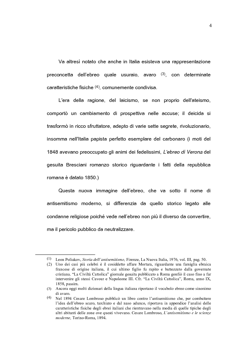 Anteprima della tesi: L'immagine letteraria dell'ebreo: da ''oggetto'' a ''soggetto'', Pagina 2
