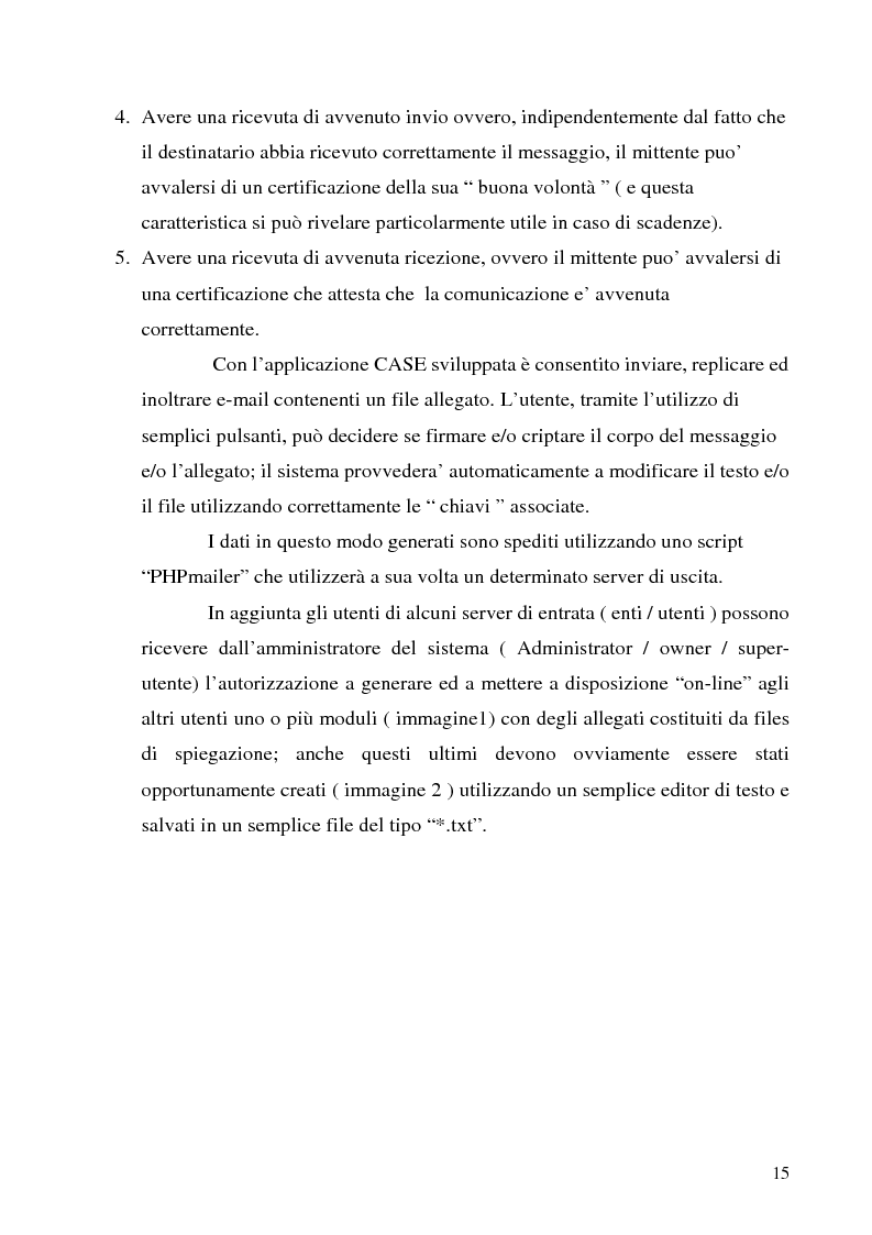 Anteprima della tesi: Sistema di posta elettronica certificato per l'invio e la ricezione di documenti e moduli Certified And Secured E-Governance (C.A.S.E.), Pagina 12