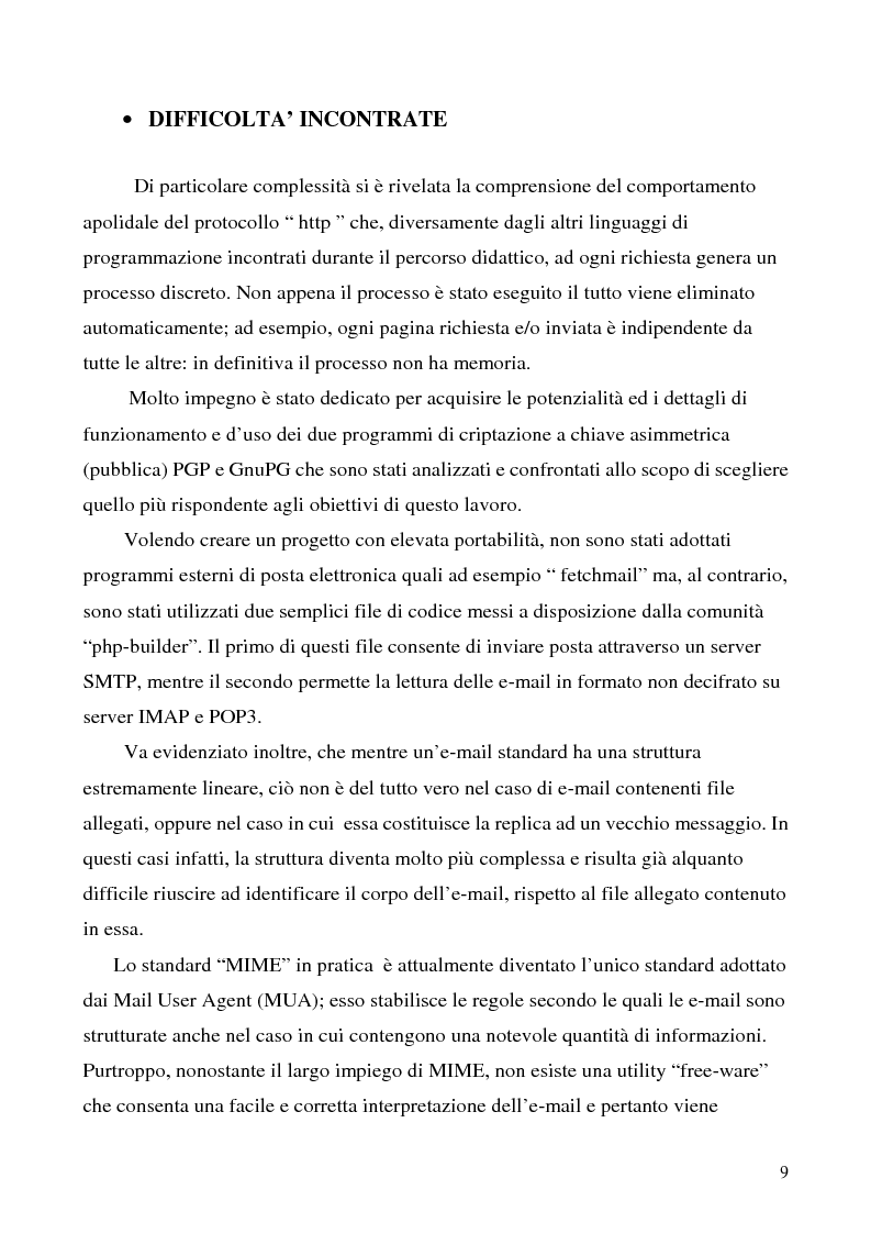 Anteprima della tesi: Sistema di posta elettronica certificato per l'invio e la ricezione di documenti e moduli Certified And Secured E-Governance (C.A.S.E.), Pagina 6